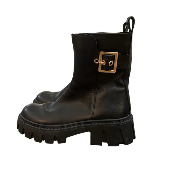 NWOT Women's Steve Madden Sameera Black Leather Booties – Sz 8 - Picture 2 of 6